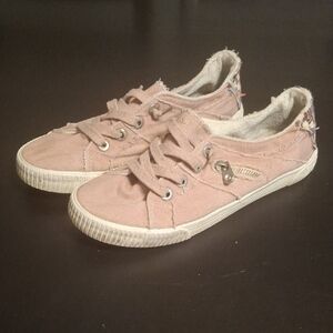 Blowfish Malibu Fruit Slip-On Sneakers - Sz 8 - Smokey Pink Distressed Canvas